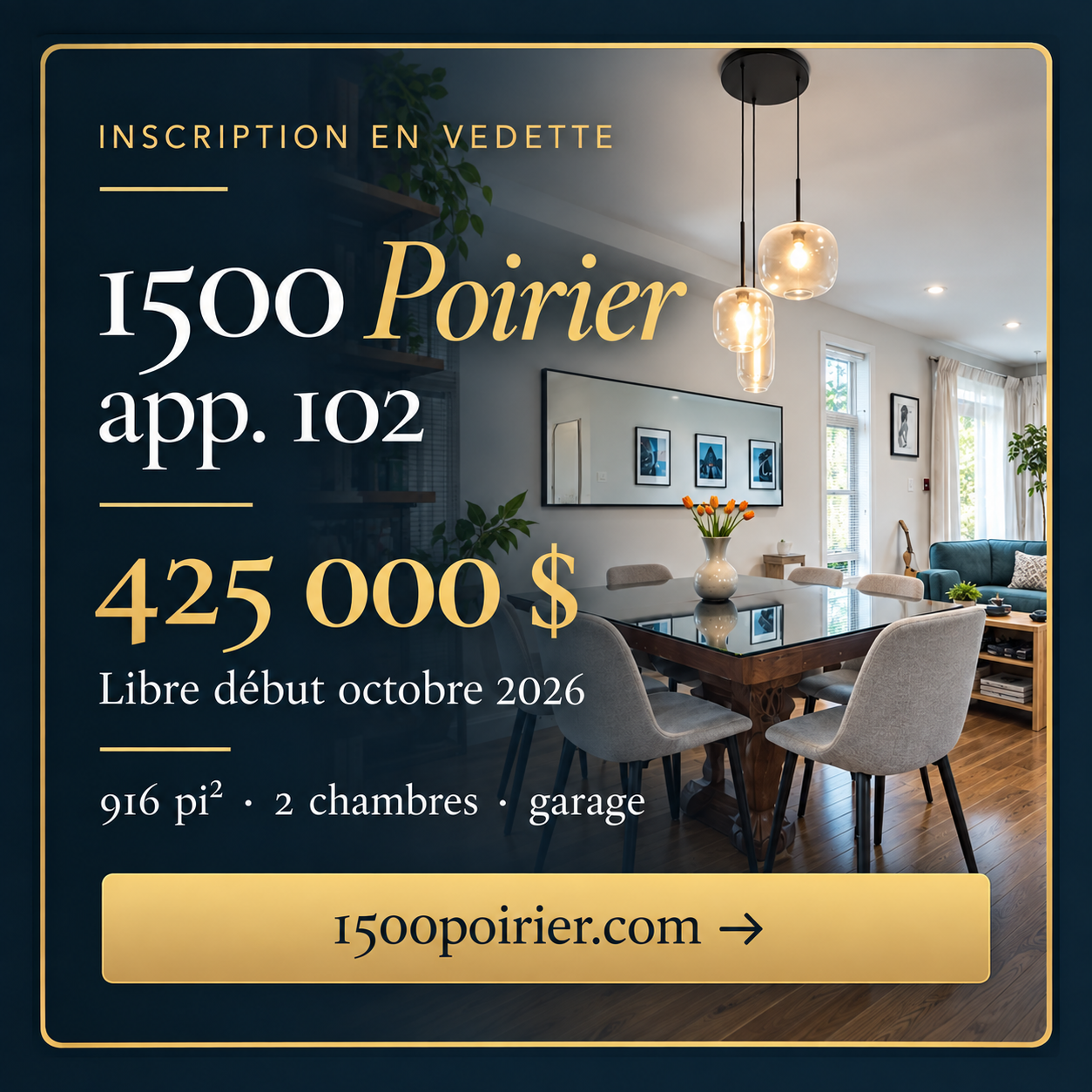 1500 rue Poirier — Inscription en vedette