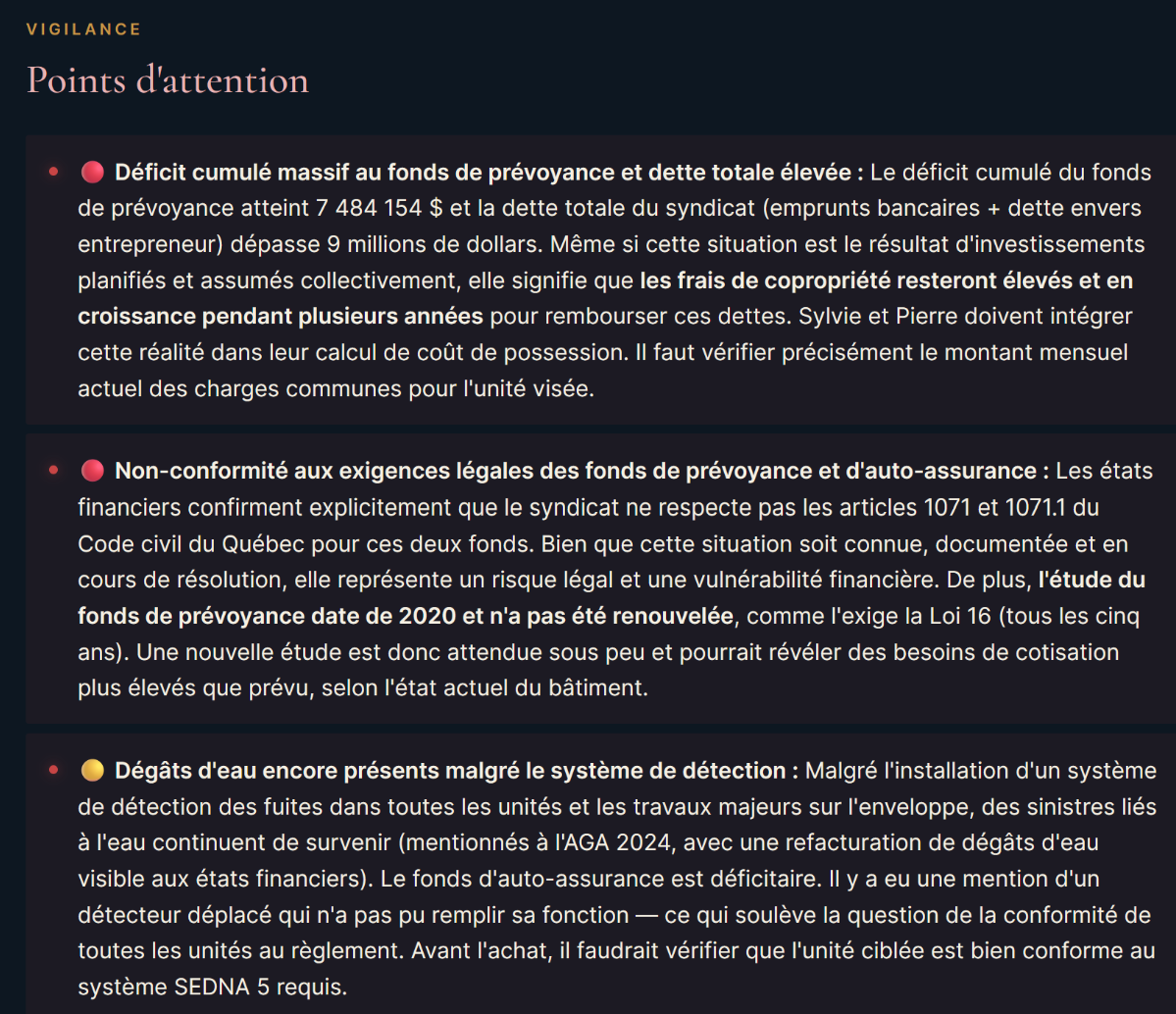 Points d'attention