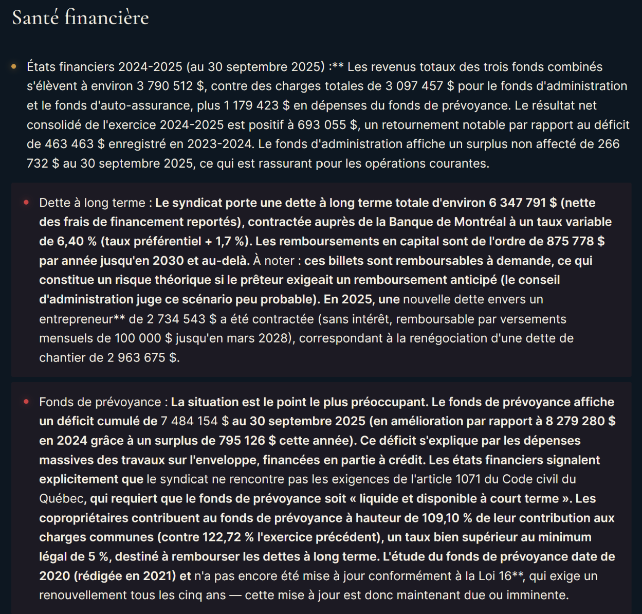 Santé financière